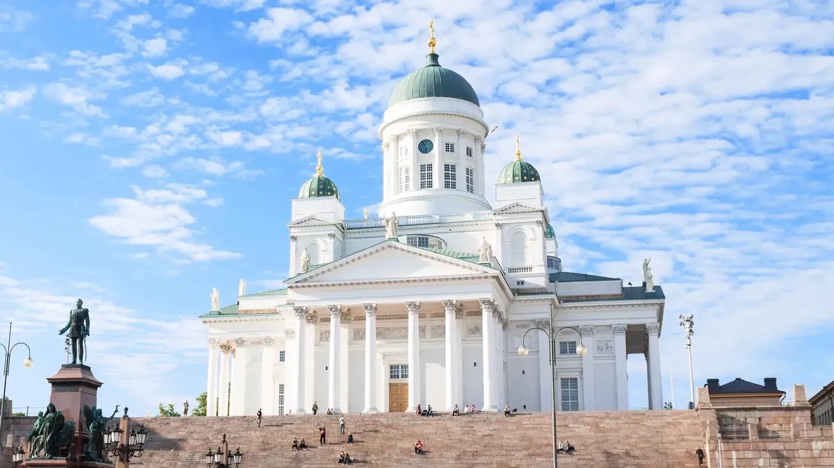 Helsinki Cathedral under a blue sky