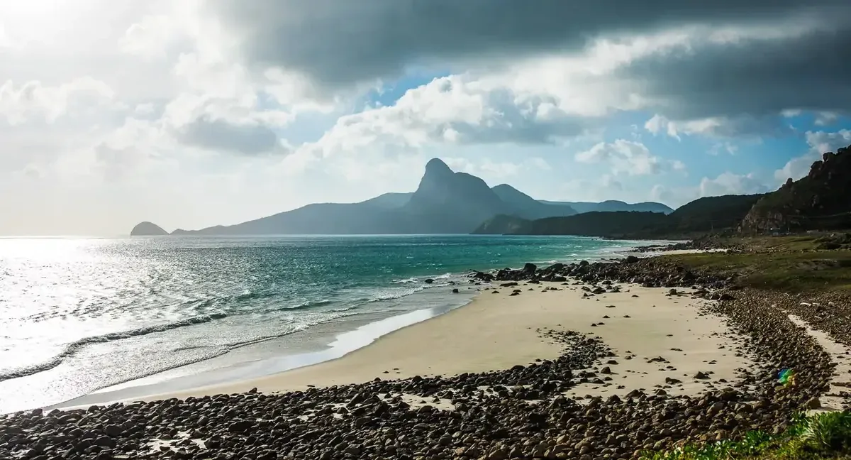 A quiet beach and headland on the Con Dao islands